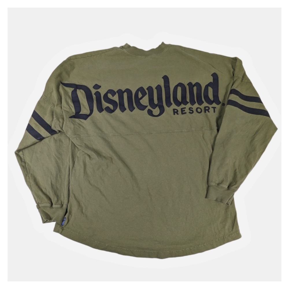 Disneyland Resort Spirit Jersey Olive Green Long Sleeved Shirt Mens L Disney